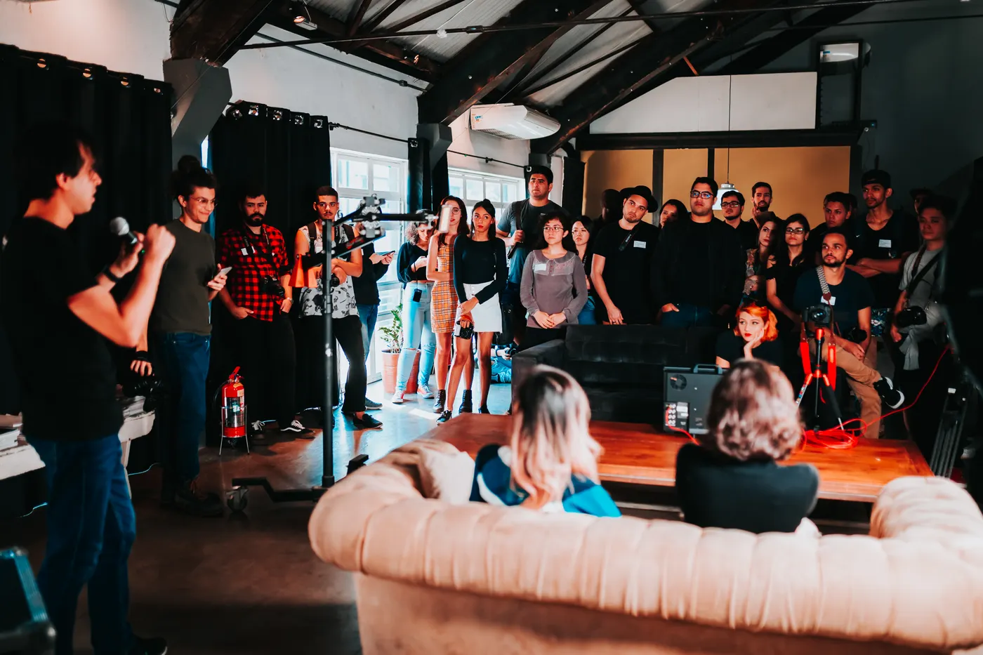 Dramatic event stage prepared for a product reveal